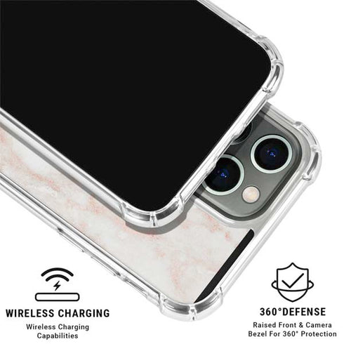 Rose Gold Marble iPhone 16 Pro Max Clear Case